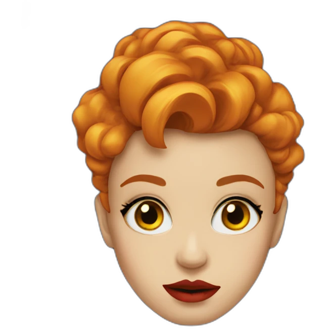 fiery redhead gazes into camera emoji