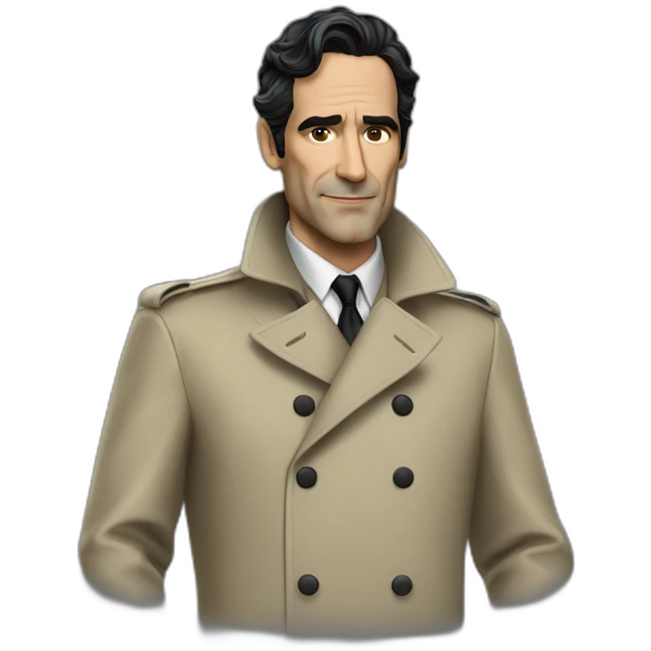Ben Chaplin elegant trench coat emoji