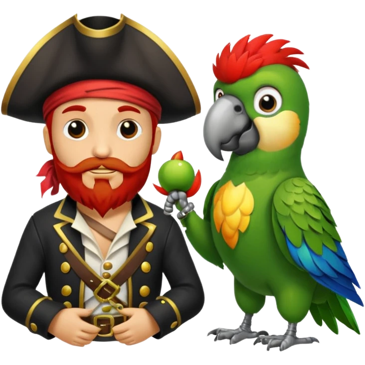 pirate and parrot emoji