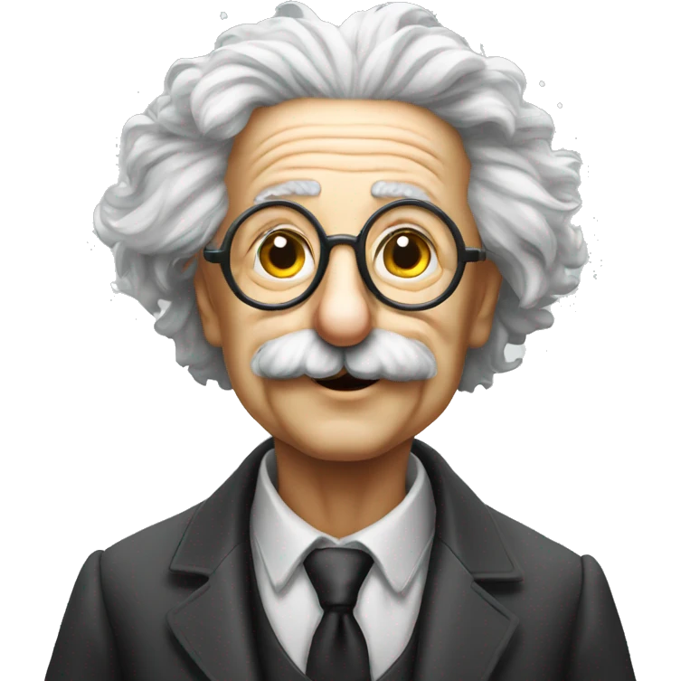 albert einstein with stars eyes glasses emoji