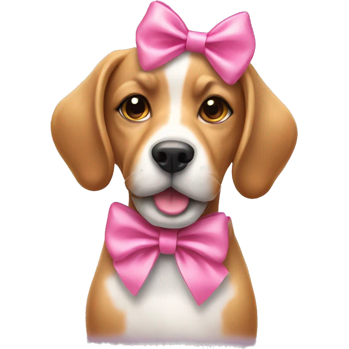 dog with pink bow   emoji