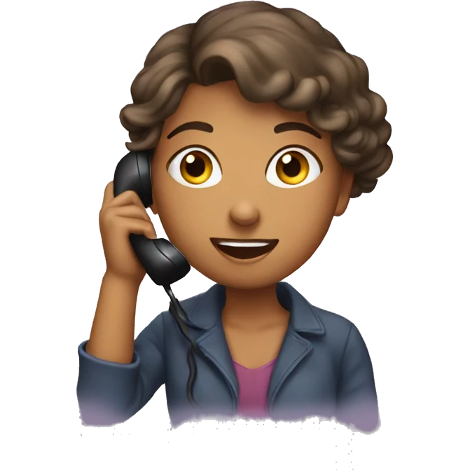 a girl in love talking on phone emoji