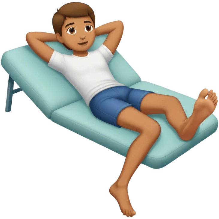 Laying down with feet up emoji