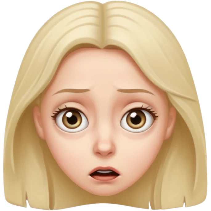 A realistic waist-up portrait of a frightened woman emoji