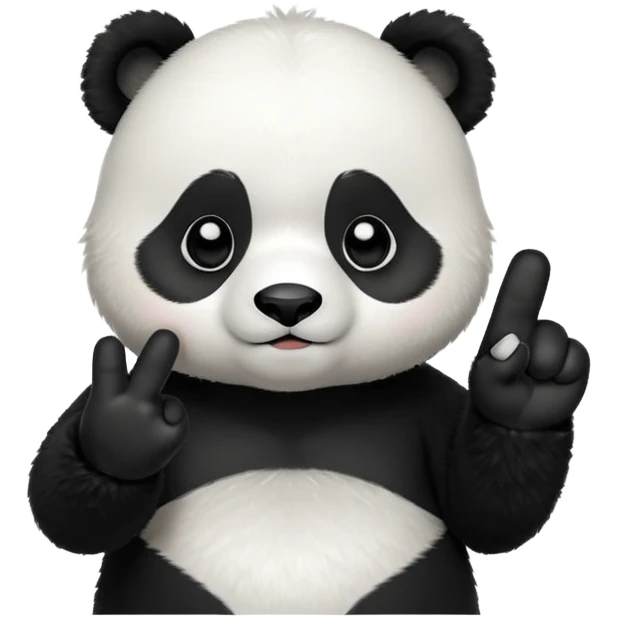 Animated chibi panda saying no with its finger emoji
