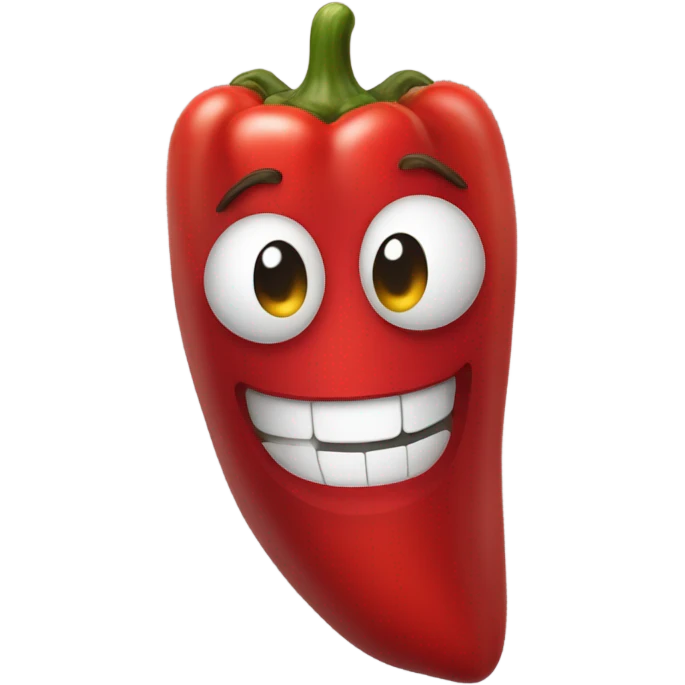 red pepper with happy face emoji