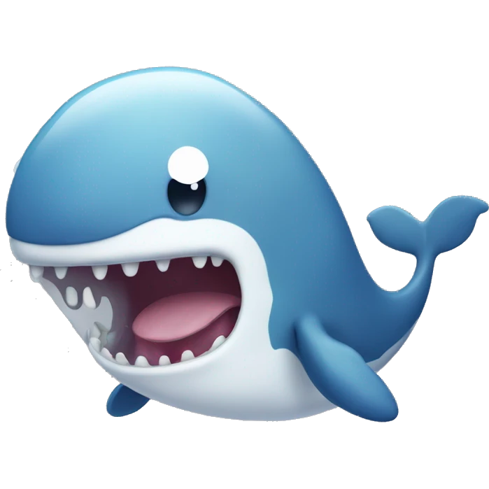Whale with mouth open no teeth, and spots  emoji