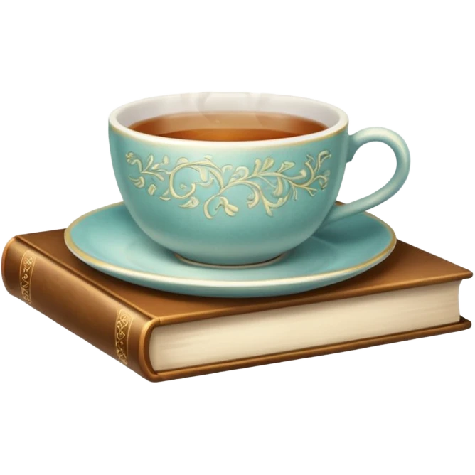 ethereal books and tea or coffee emoji