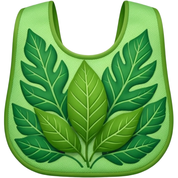 Green bib leaf pattern emoji
