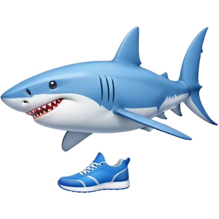 shark with legs and blue sneakers emoji