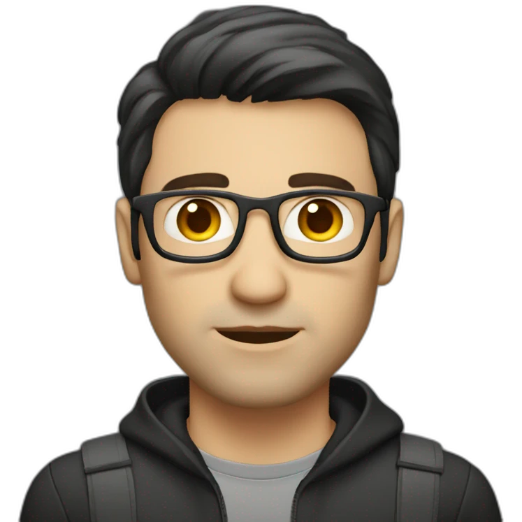 Caucasian web developer dark hair emoji