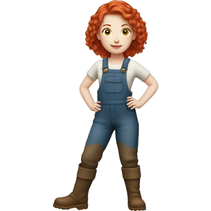 Farmer girl with red hair pale skin emoji
