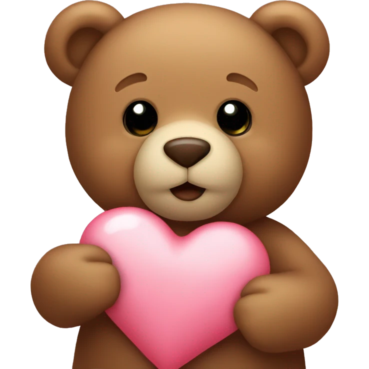 teddy bear holding a heart emoji