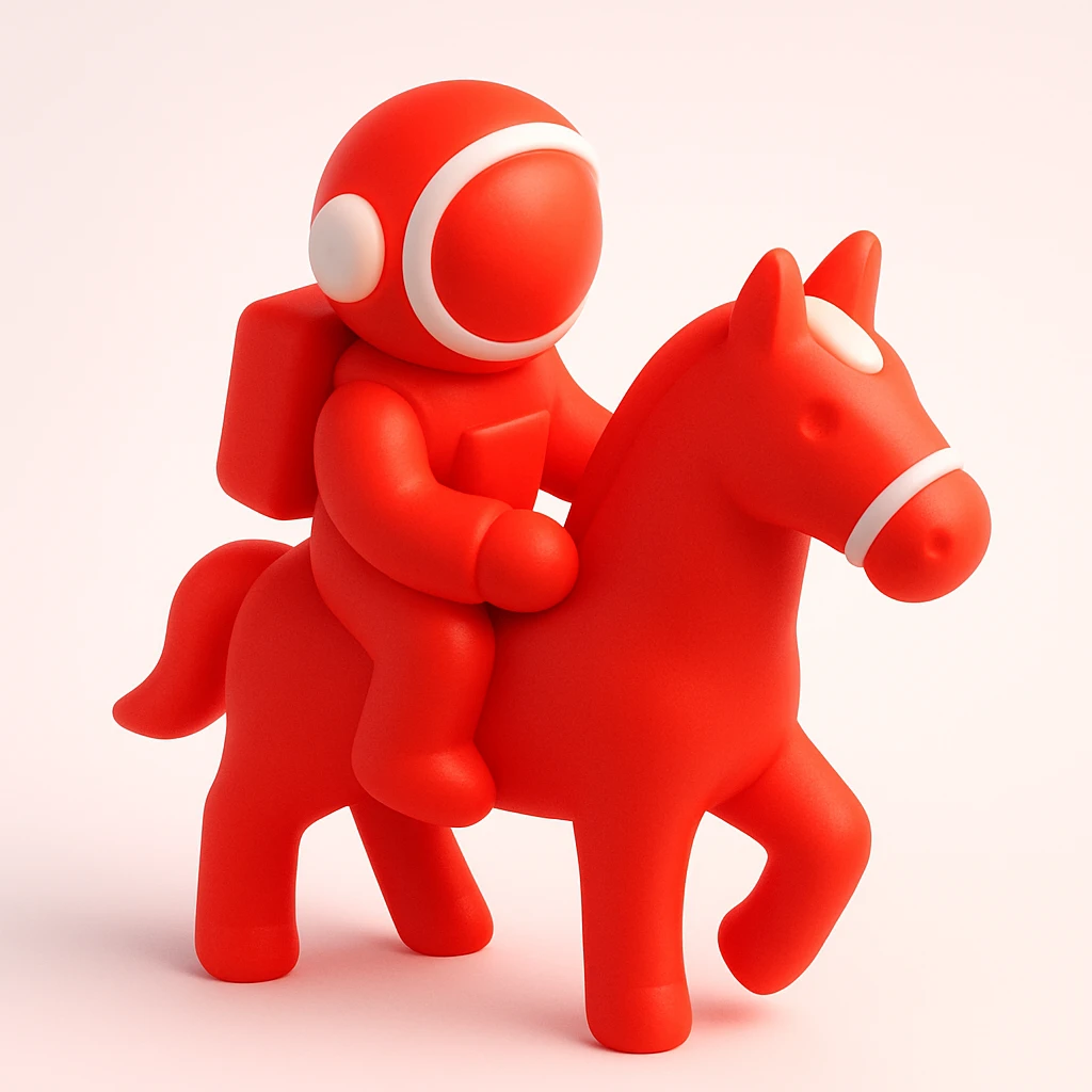 astronaut on horseback with stars in background emoji