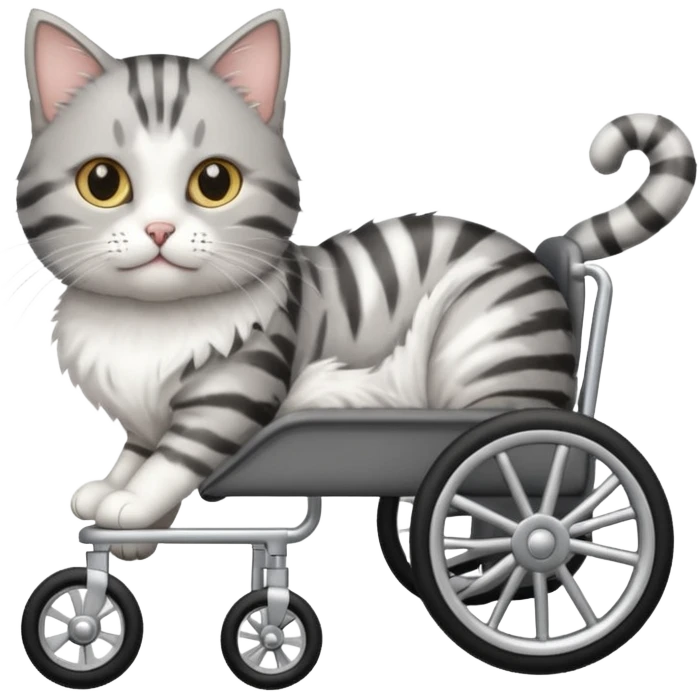 cat in a pet wheelchair emoji