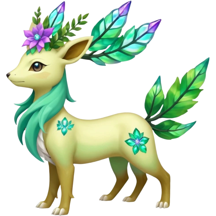 Suicune-Aurorus-Leafeon-Meganium-fusion (full body) emoji