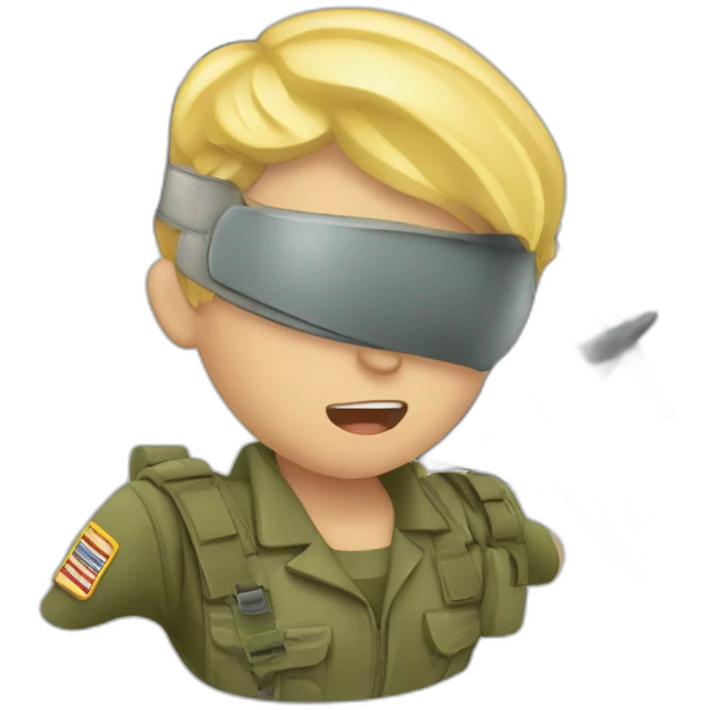 a blond soldier is getting hit by a plane emoji