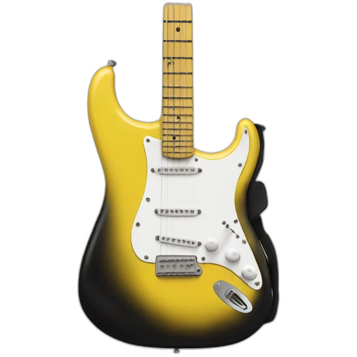 Yellow stratocaster with black pickguard emoji