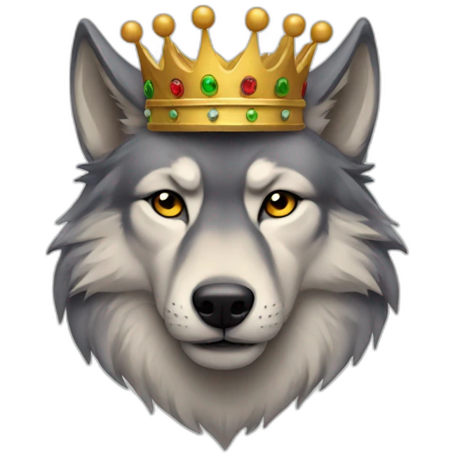 Wolf with a crown emoji