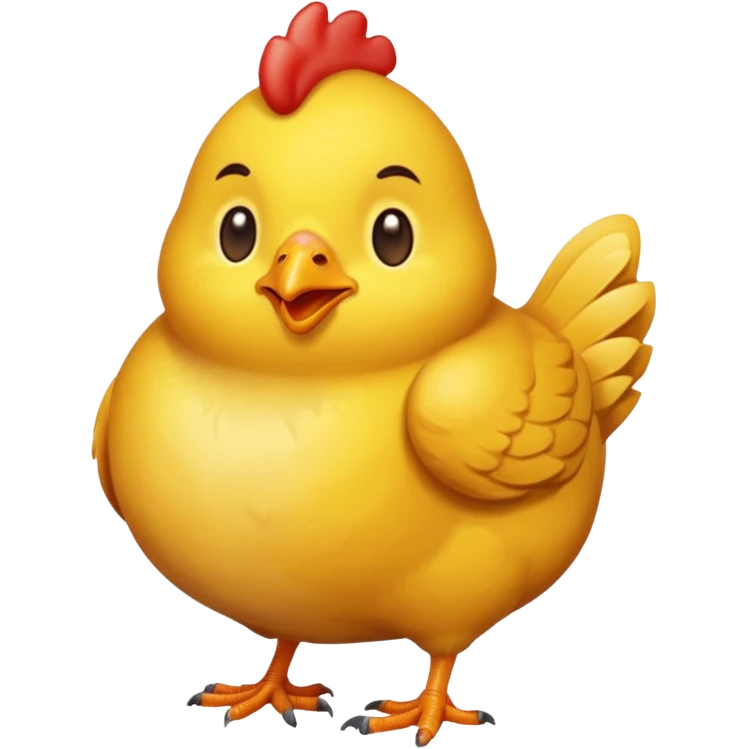 Cree moi un emoji poulet qui mange du poulet  emoji