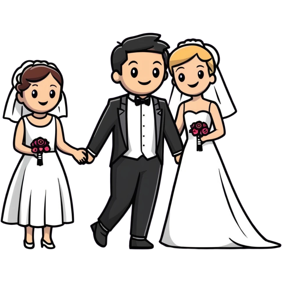 Person in fancy clothes sneaking into a wedding ceremony with a mischievous grin, uninvited guest emoji