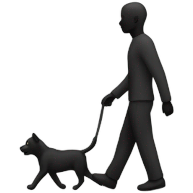 Black figure walking emoji