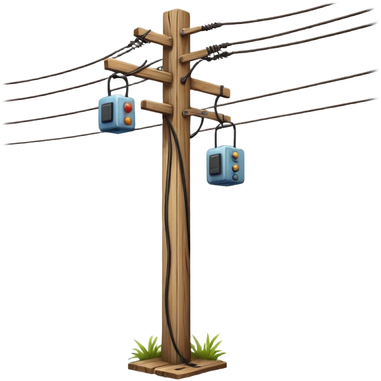 Electric pole with wires  emoji