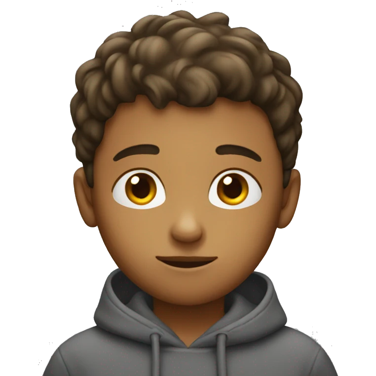 A boy looking concenr emoji