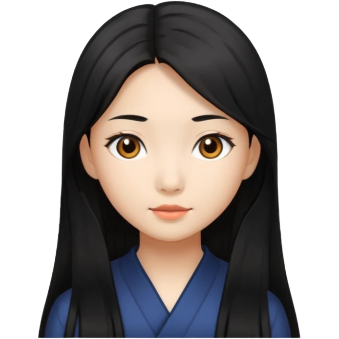 asin girl with black long slick backed hair emoji