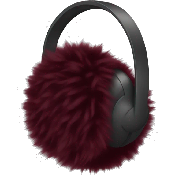 Burgundy fluffy earmuffs  emoji
