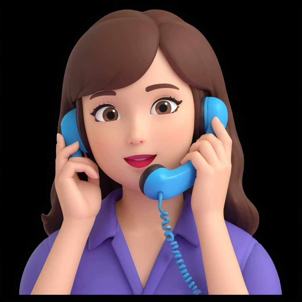 girl talking on phone, close up pose emoji