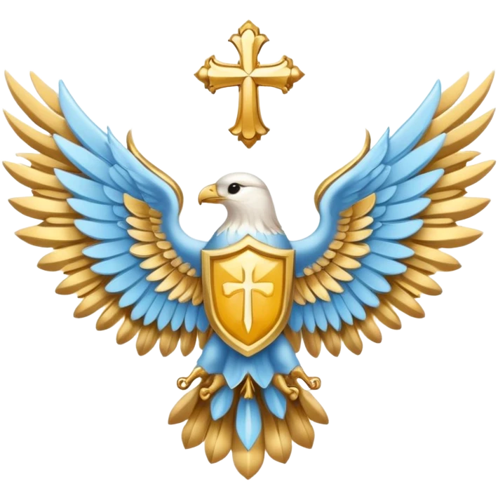 holy saint emblem with light blue wings emoji