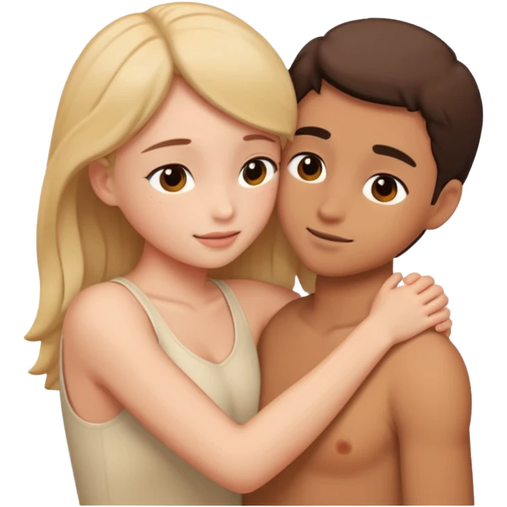 intimate moment between two emoji
