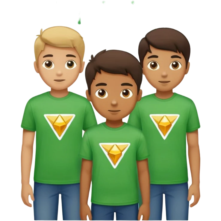 I want boys in green t-shirts with text "Trinity" emoji