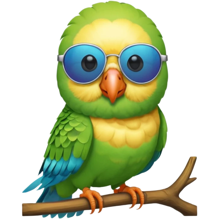 Parakeet wearing sunglasses emoji