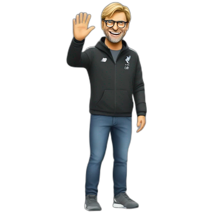 Jurgen Klopp waving hi emoji