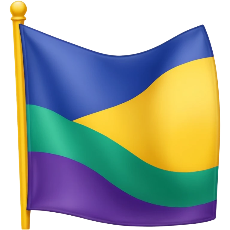 Bandera color azul amarillo morado y verde, seccionada en 4 emoji