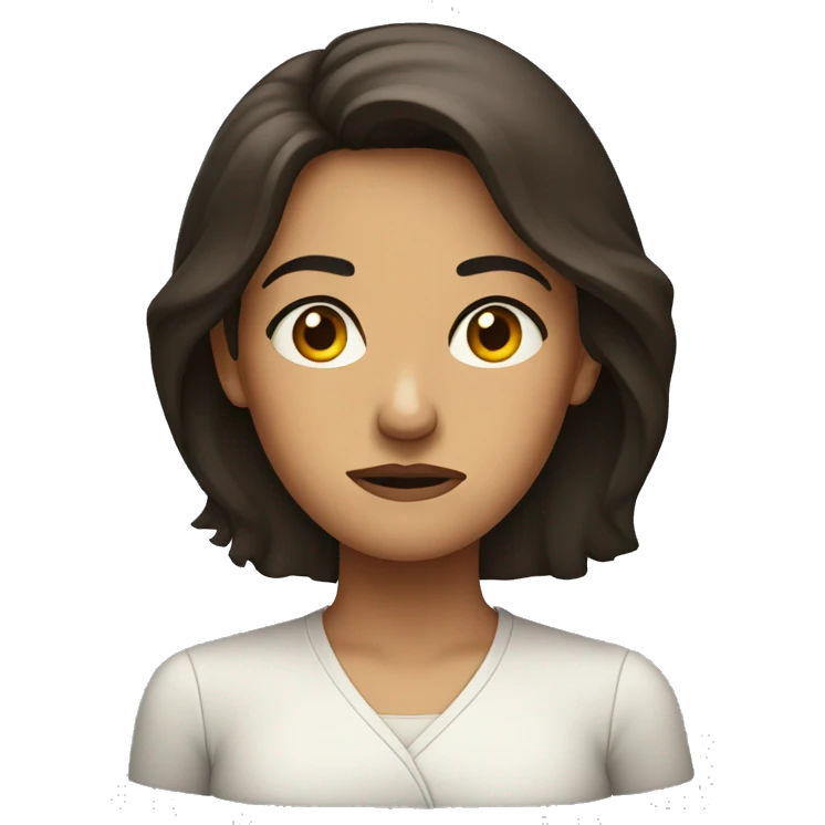 brunette women frowning  emoji