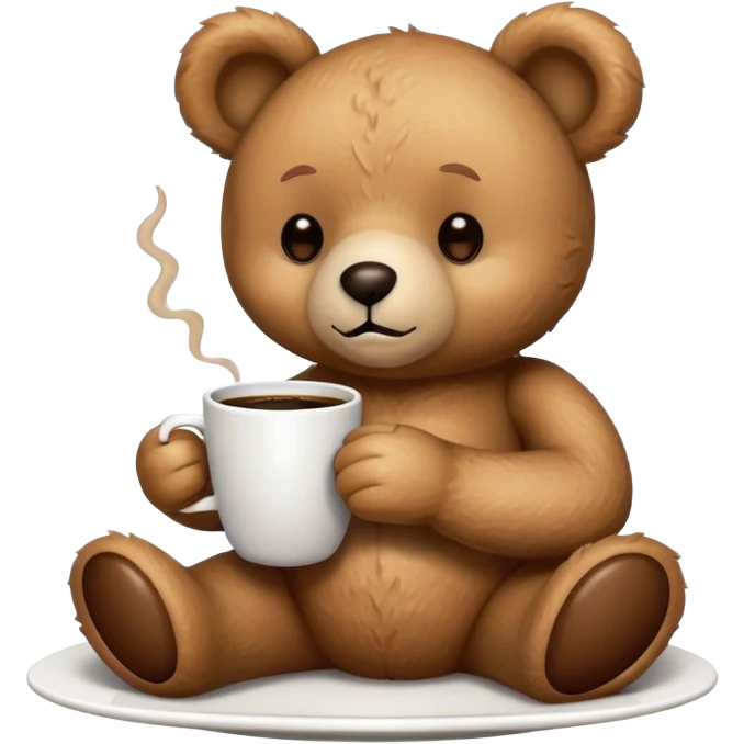 teddy bear drink coffee emoji