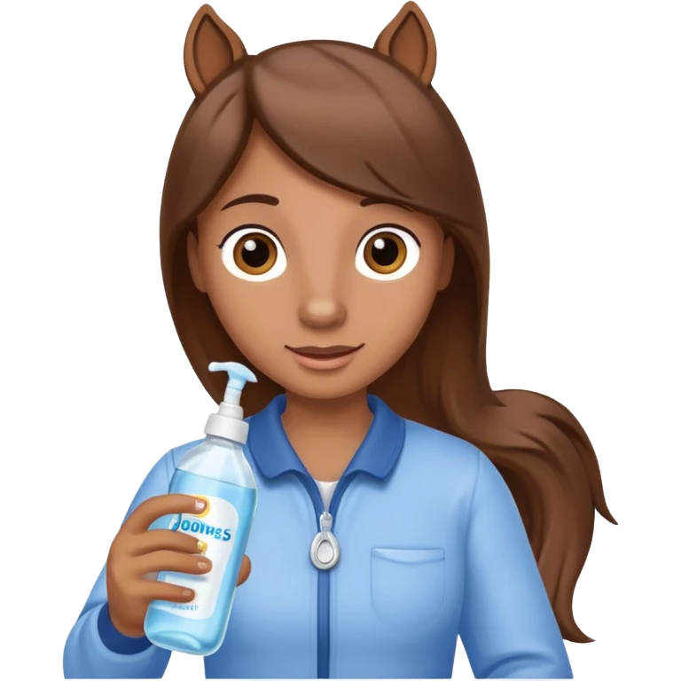 A cartoon horse holding johnson baby oil soltion  emoji