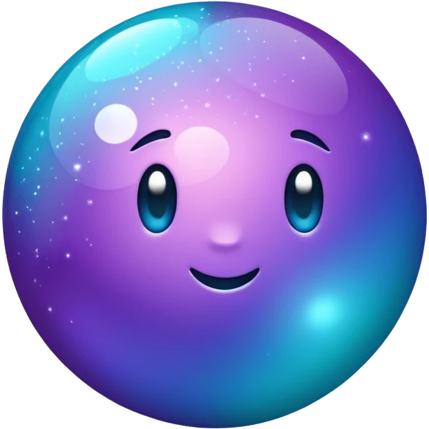glitter purpel cian little ball emoji