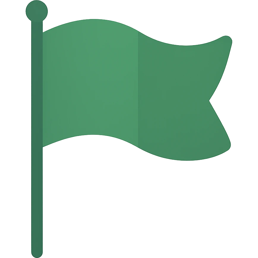 flat design style green flag emoji