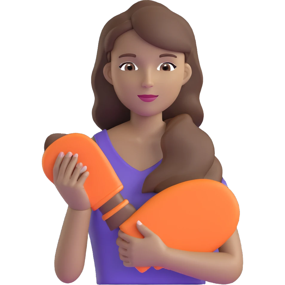 light skintone woman with brown hair holding a tanning mitt emoji