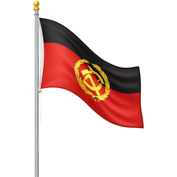 Es soll die ddr für lage sein als emoji Eins zu eins die flagge der ddr, schwarz roth gold und in der mitte dieses sozialistische ddr-zei emoji
