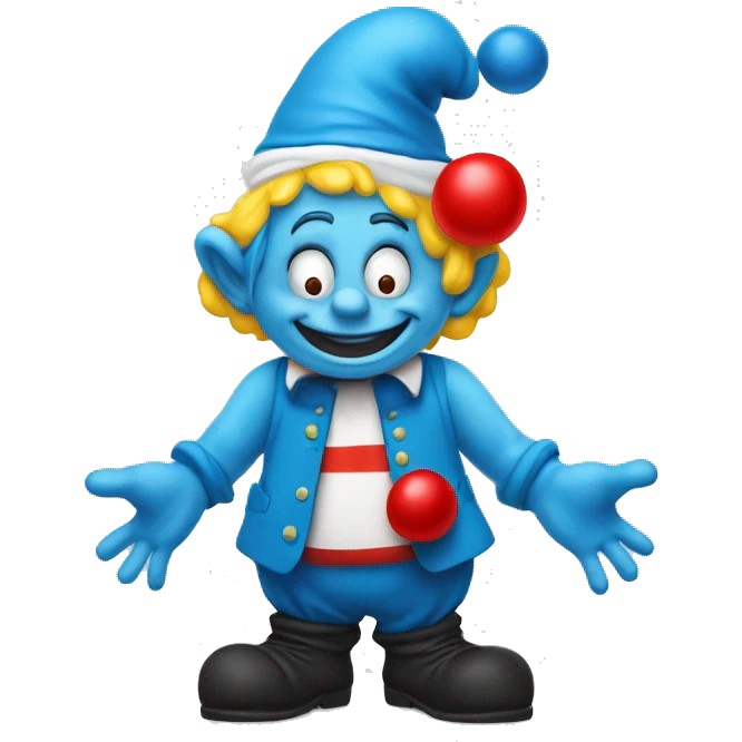 Smurf med clown ansikte  emoji