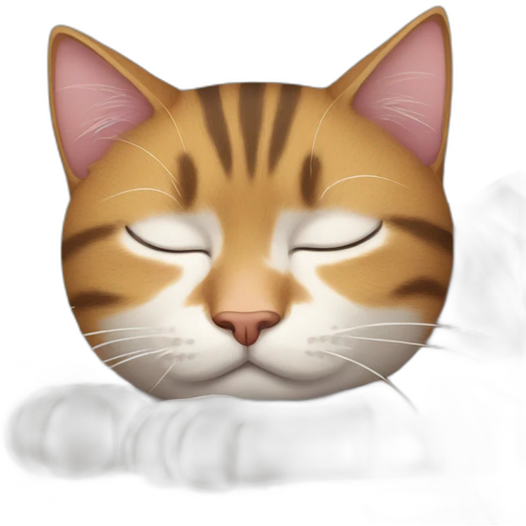 Tired cat falling asleep emoji