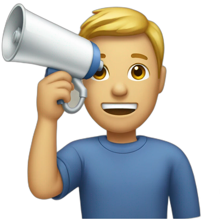person taking a Megaphone emoji