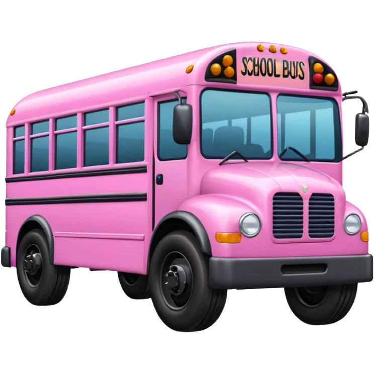 Pink school bus  emoji