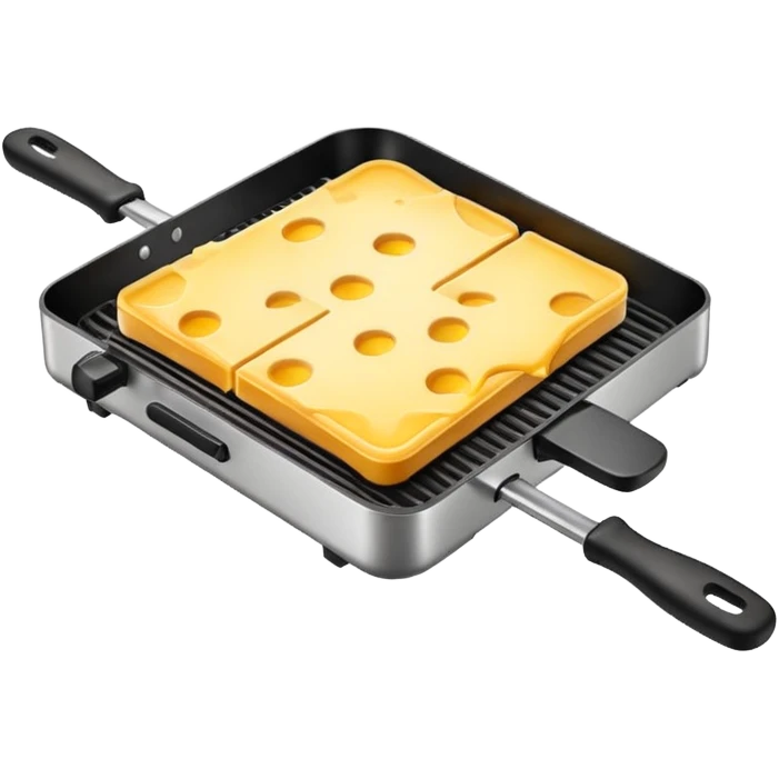 minimalist raclette grill, top view, iOS Apple emoji style emoji