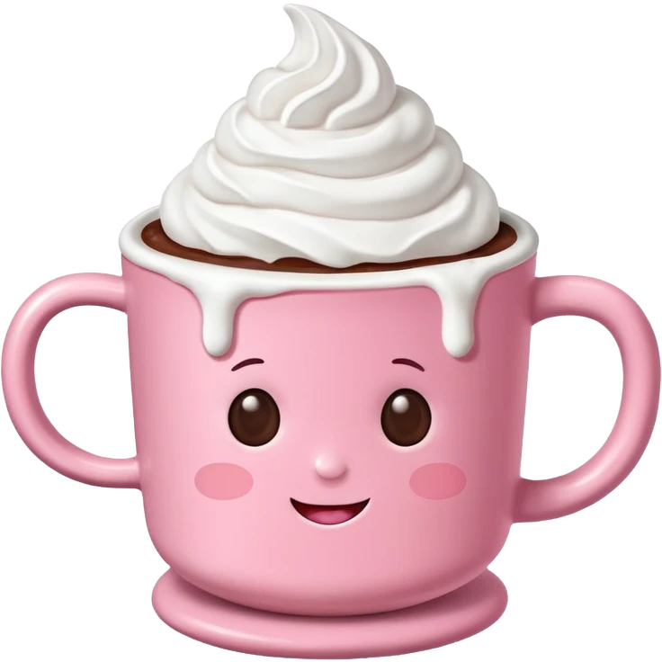 Marshmallow pink hot chocolate emoji